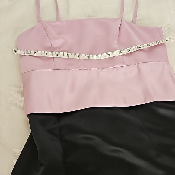 Jones New York Spaghetti Straps With Mega Bow Maxi Dress Pink & Black 4 - Picture 8 of 15